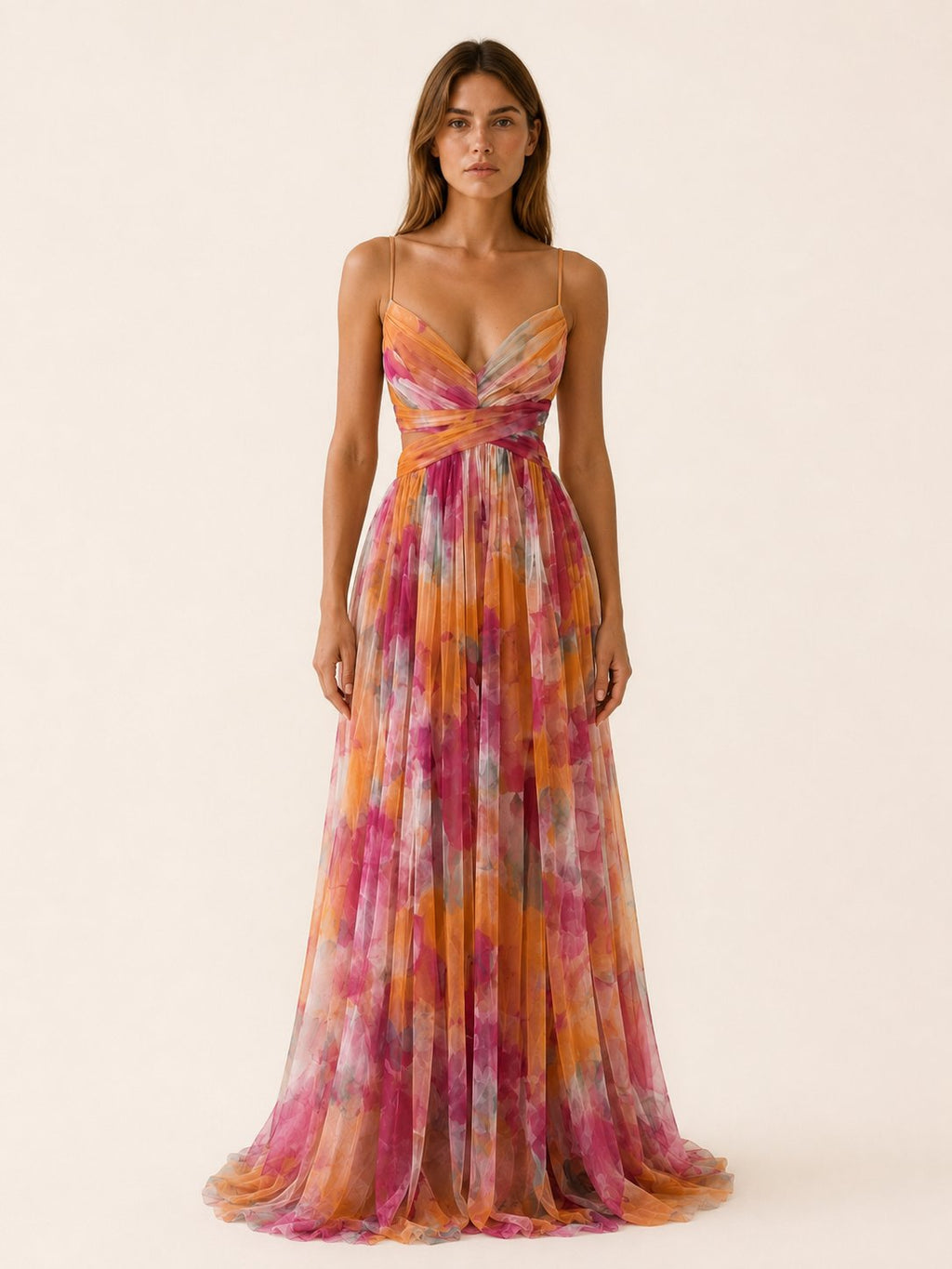 Tessa Bright Floral Wedding Guest Maxi Dress