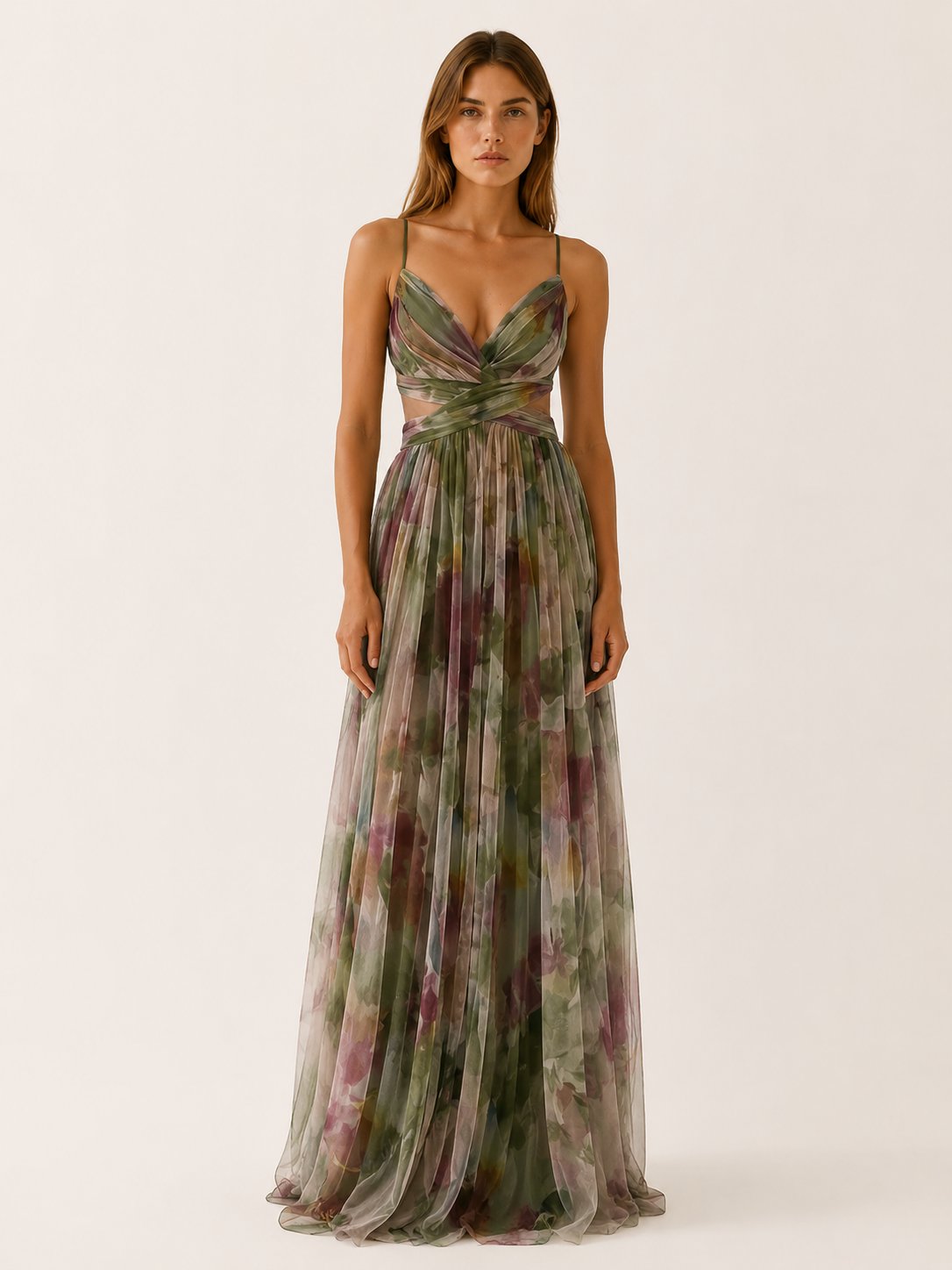 Tessa Bright Floral Wedding Guest Maxi Dress