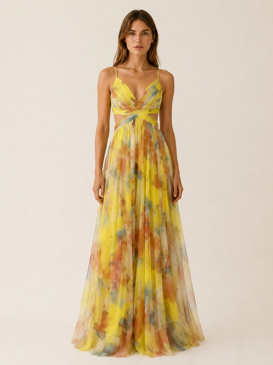Tessa Bright Floral Wedding Guest Maxi Dress