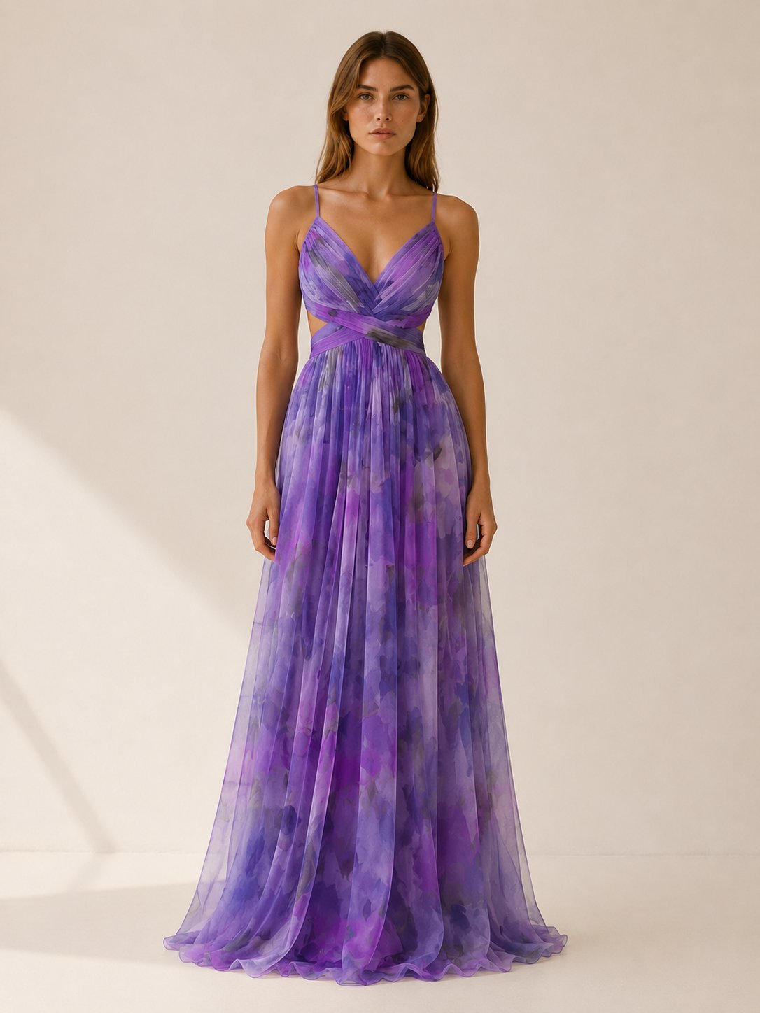 Tessa Bright Floral Wedding Guest Maxi Dress