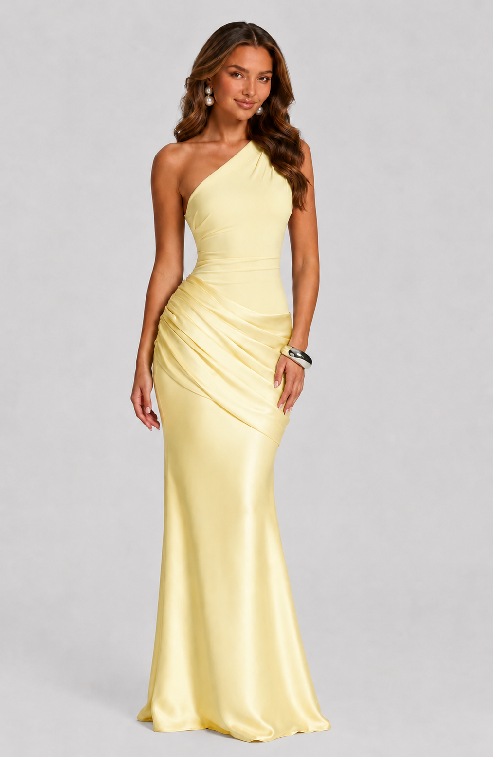 Imogen Refined One-Shoulder Maxi Evening Dress
