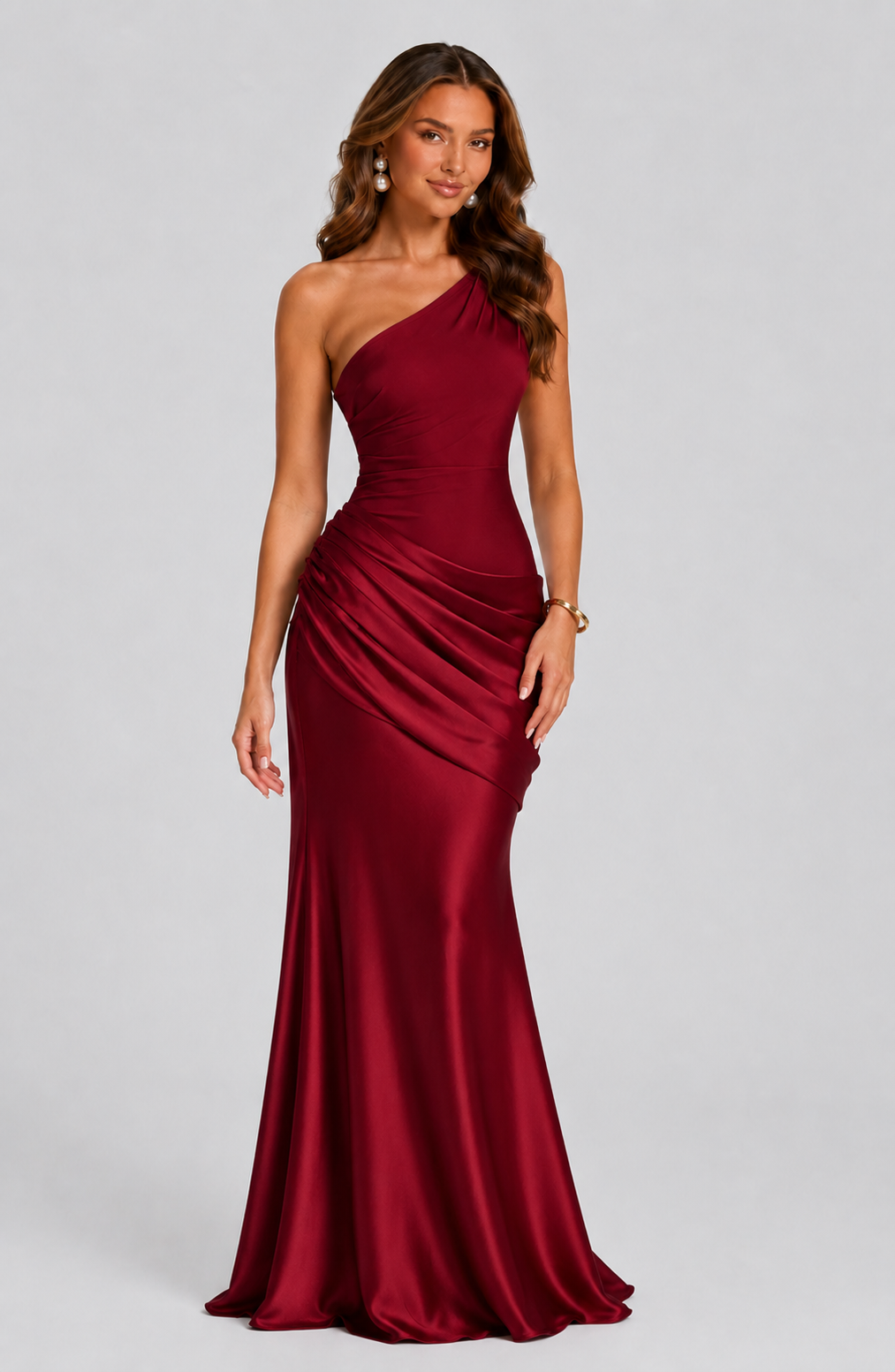 Imogen Refined One-Shoulder Maxi Evening Dress