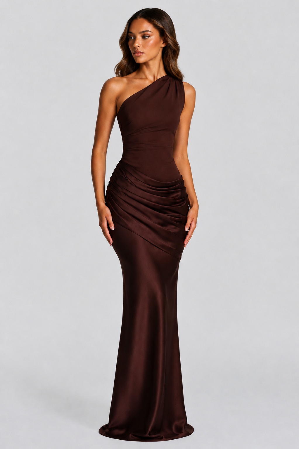 Imogen Refined One-Shoulder Maxi Evening Dress