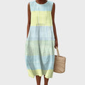 Polly Breezy Linen Tiered Midi Sundress