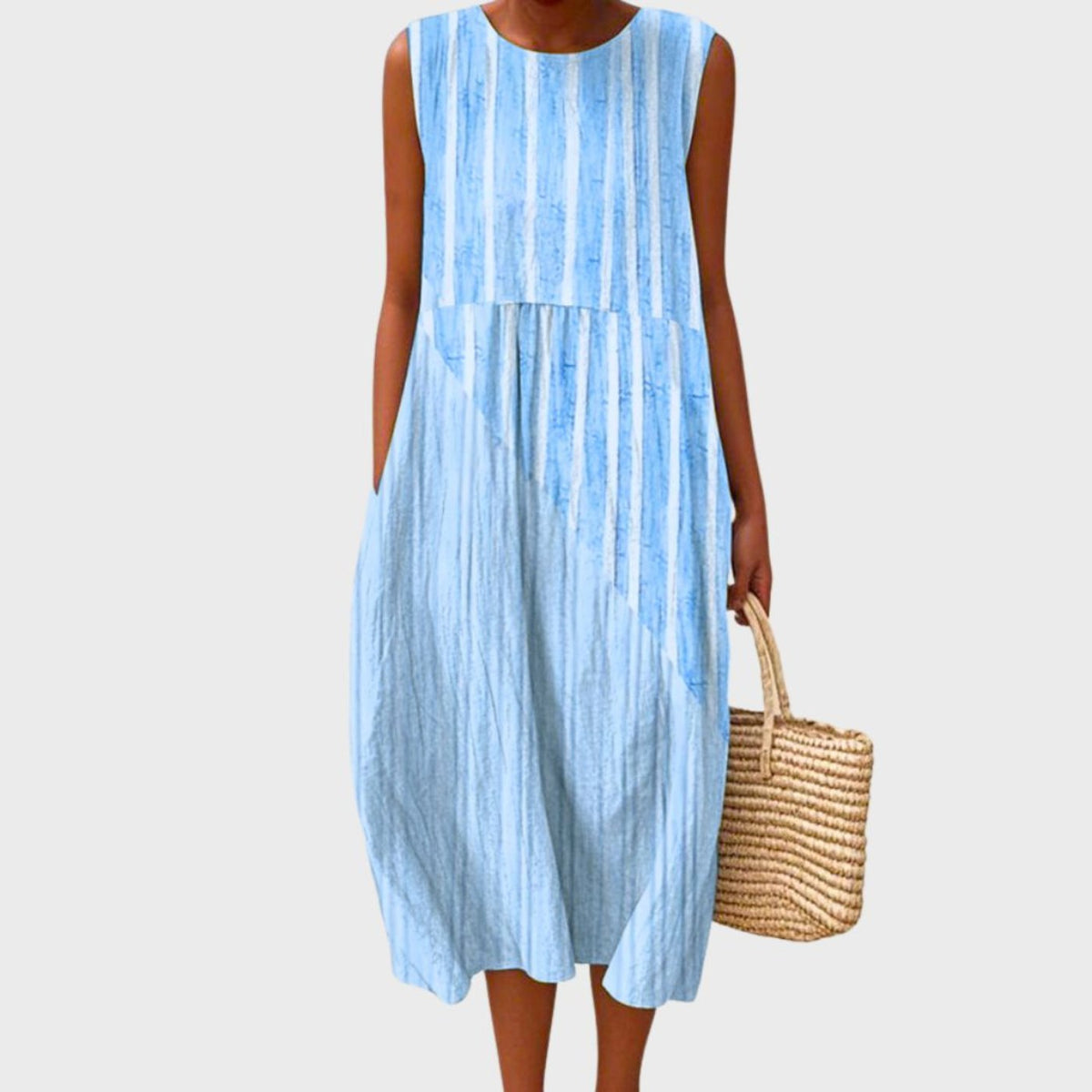 Polly Breezy Linen Tiered Midi Sundress