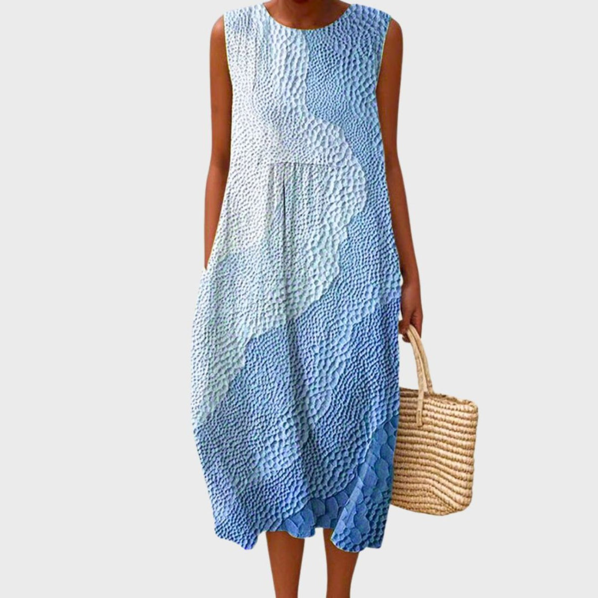 Polly Breezy Linen Tiered Midi Sundress