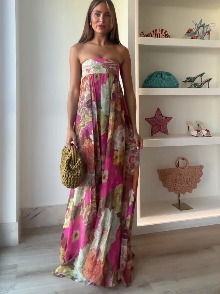 Freya Romantic Strapless Floral Maxi Dress
