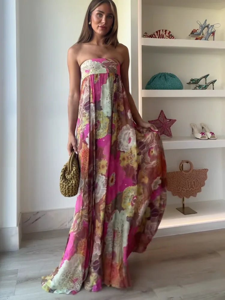 Freya Romantic Strapless Floral Maxi Dress