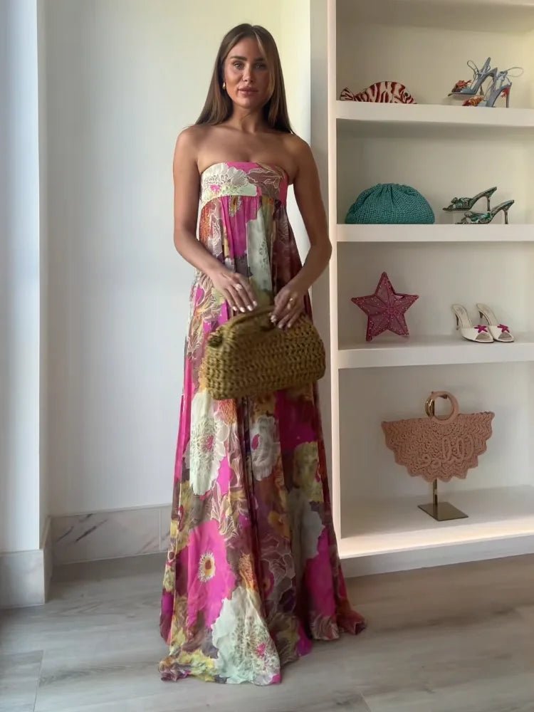 Freya Romantic Strapless Floral Maxi Dress
