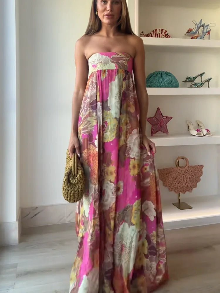 Freya Romantic Strapless Floral Maxi Dress